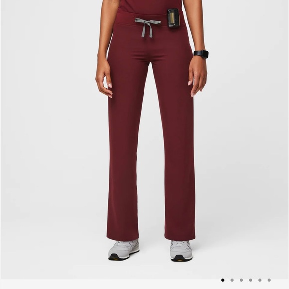 Figs Pants - Figs Livingston Basic Scrub Pants in Burgundy